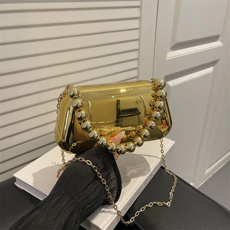 

Acrylic Box Clutch Bag Women Luxury Gold Evening Party Purse Chain Bag Chic Wedding Handbag Designer Geometric Crossbody Bag