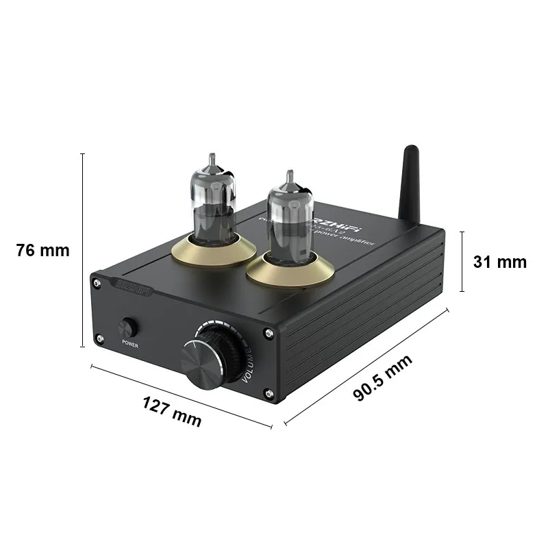 BRZHIFI Audio Tube Amplifier Audiophile-grade HiFi Bluetooth 5.0 Tube Amp 50W ×2 Stereo Small Digital Amplifier Home Theater