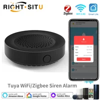 Alarma de sirena WiFi Tuya Zigbee para seguridad del hogar inteligente, altavoz de 100db, funciona con Alexa Yandex Alice requiere Tuya Zigbee Hub.