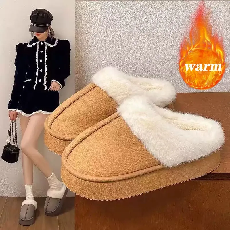 

Новинка 2023 года, зимние хлопковые тапочки для женщин и мужчин, на толстой подошве с флисовой подкладкой, нескользящая домашняя и уличная одежда, полускользящая повседневная теплая парная обувь