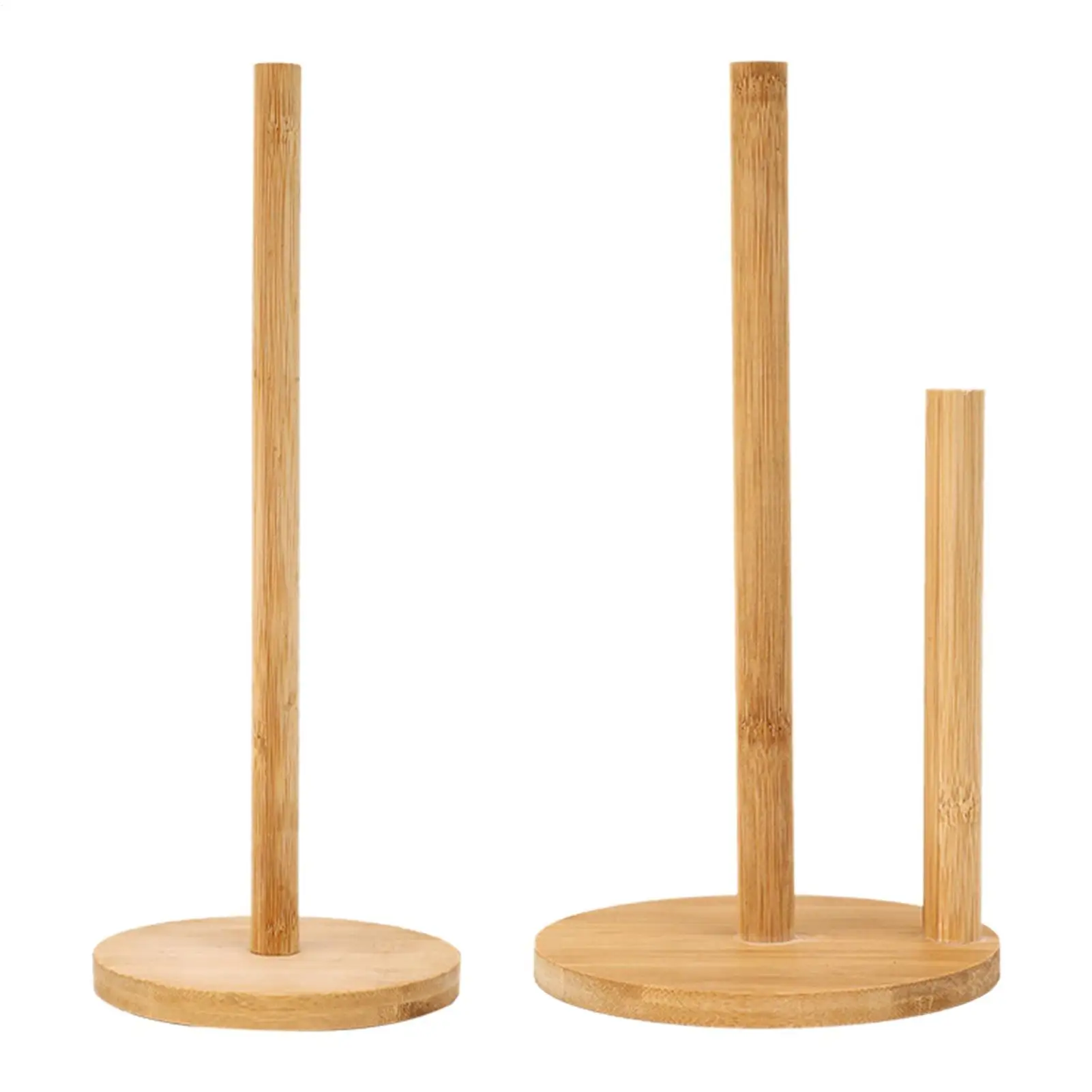 1PC Wood Paper Towel Holder Durable Anti-Skid Tissue Vertical Stand Rack Hook For Kitchens Bathrooms Living Rooms Restaurant
