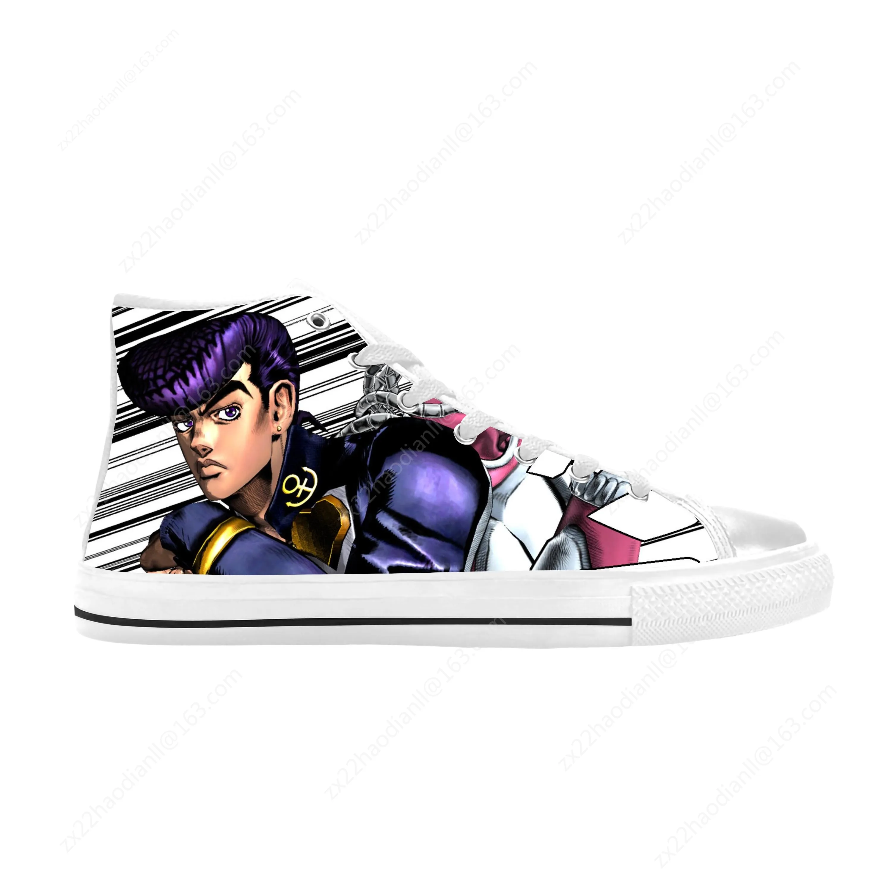 Anime Jojo Bizarre Adventure Higashikata Josuke Casual Cloth Shoes High Top Comfortable Breathable 3D Print Men Women Sneakers