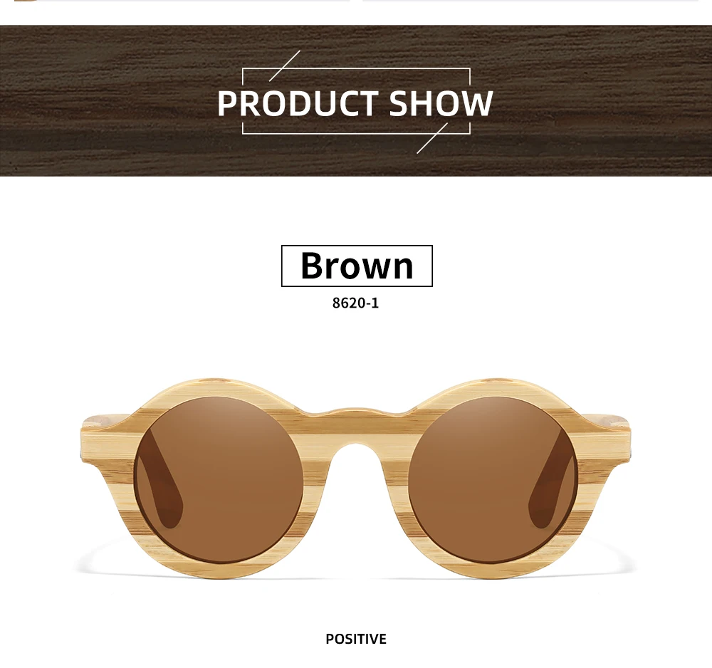 GM Natürliche Zebra Bambus Holz Aduit Sonnenbrille Handgemachte Polarisierte Gläser Spiegel Beschichtung Linsen Brillen Mit Geschenk Box 8620C – Detail 8