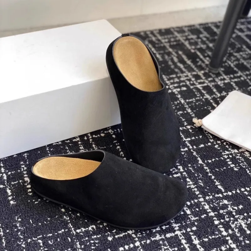 

Classic Women's Shoes Luxury Genuine Leather Mueller Slippers for Woman Fashion Baotou Casual Shoes Designer Shoes Zapatos Mujer
