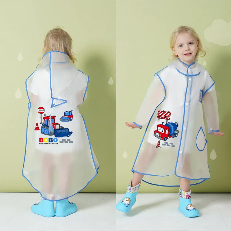 Impermeabile per bambini Cartoon Cute Rainwear articoli per la casa Poncho impermeabile per bambini tuta antipioggia trasparente EVA