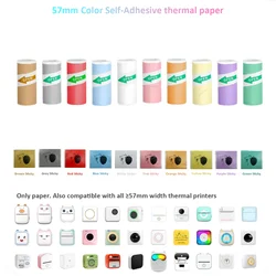 Color Label Sticker Mini Printer Thermal Paper 57mm 10ft Self-adhesive Thermal Printing Paper For Inkless Printing Photo Picture