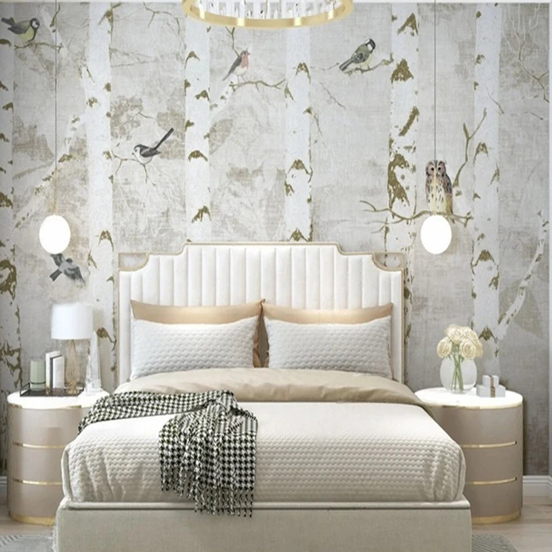 Nordic plant Tree trunk Branch Vine Pattern Wallpaper Mural for Living TV Background Entryway Room Tea Room Wall Art Decor
