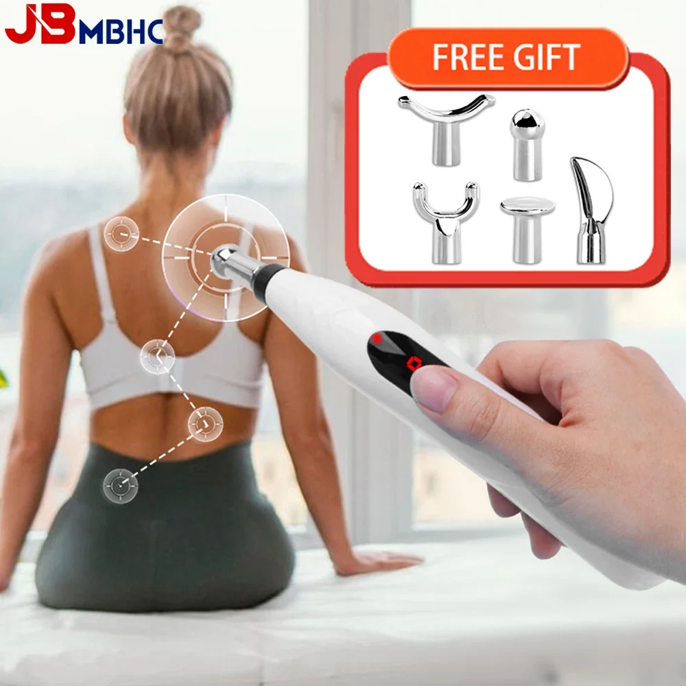 5-in-1 Massage Acupuncture Pen Electronic Acupuncture Point Pen Laser Meridian Energy Pulse Massage Pen MultiFunction Massager