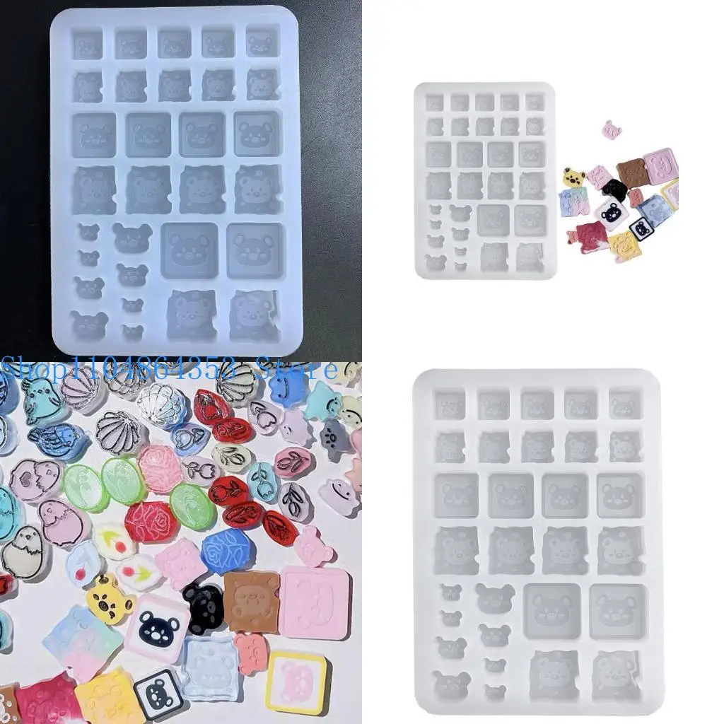 

652f Little Bear Quecksand Lasting Lasting Last Last Crystal Crystal Силиконовая плесень эпоксидная смола подвеска для клавишных