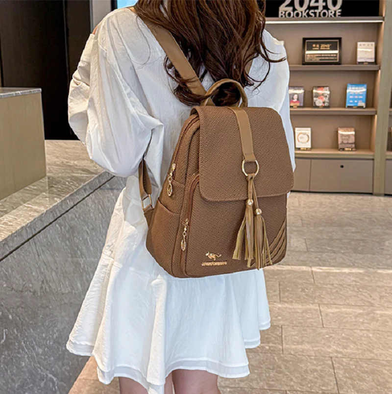 

Горячая распродажа: Корейские модные роскошные рюкзаки с кисточками из мягкой кожи, женские вместительные сумки через плечо, сумки-тоуты, школьные сумки для ноутбуков