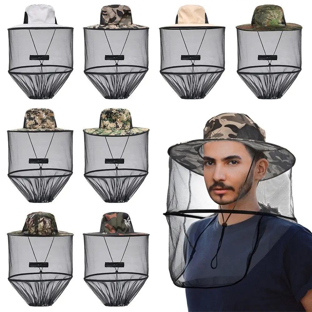Fashion Insect Bee Protection Hidden Net Mesh Foldable Fishing Cap Mosquito Hat Repellent Protection Outdoor Sunscreen