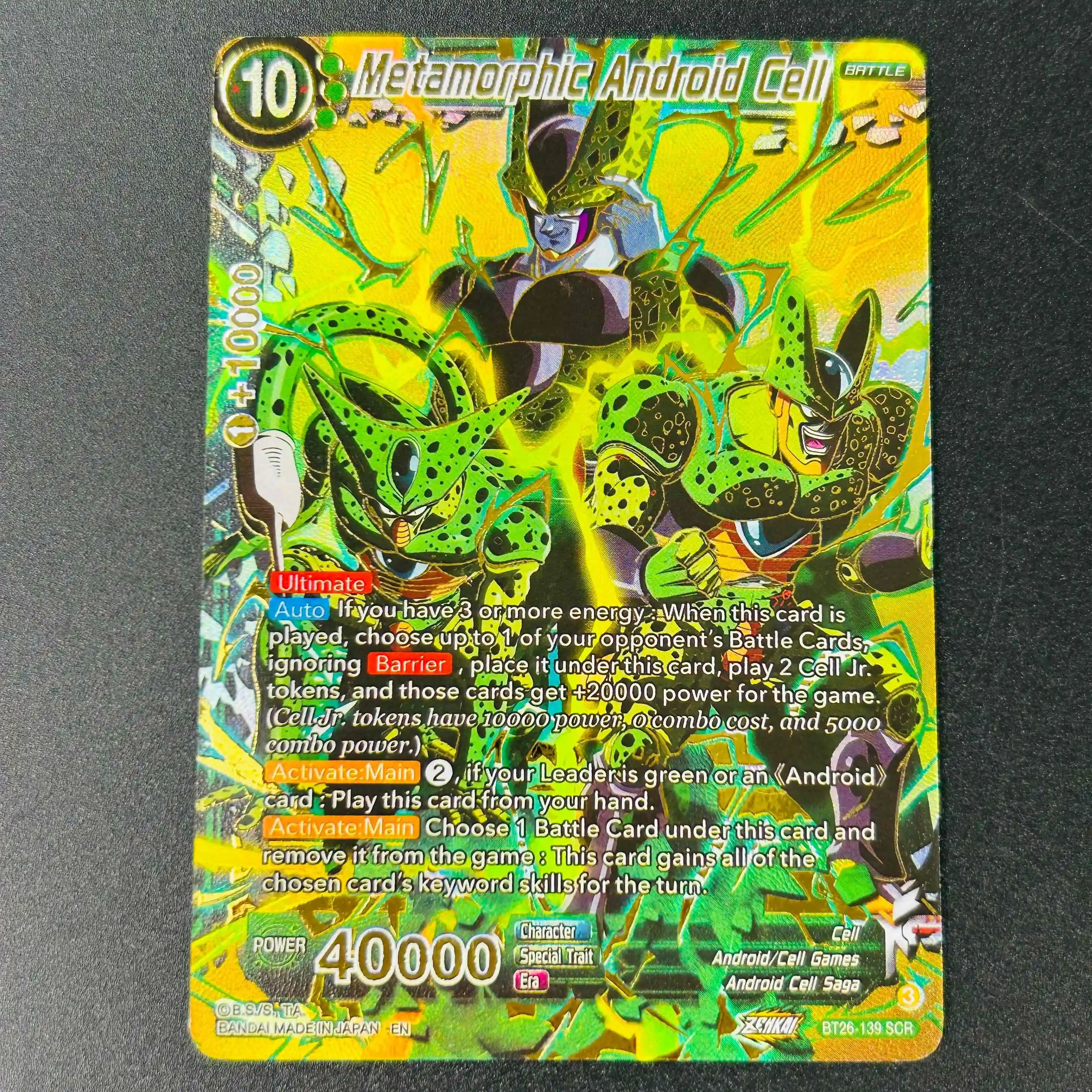 

Dragon Ball Super Metamorphic Android Cell SCR Full Art Holo DIY Textured Mint Premium Anime Collectible Card