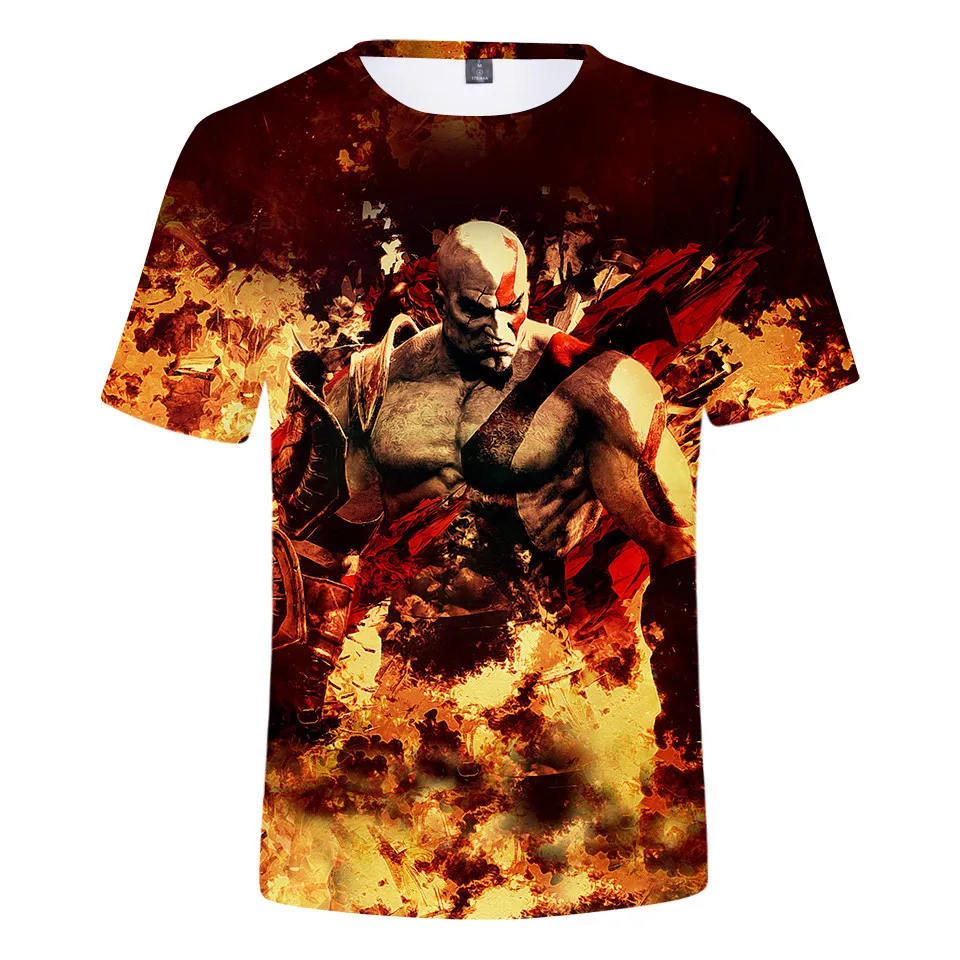 Hot Game T-Shirt God Of War Kratos 3D Print Summer T Shirt Fashion Kids Casual T-shirt Boy Girl Unisex Tshirt Children's Tops