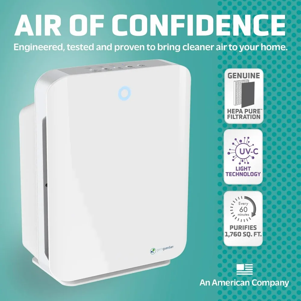 Air Purifier, Up To 1760 Sq. Foot Room In 1 Hr, UV-C  Reduce Germs, Zero Ozone Verified, 21