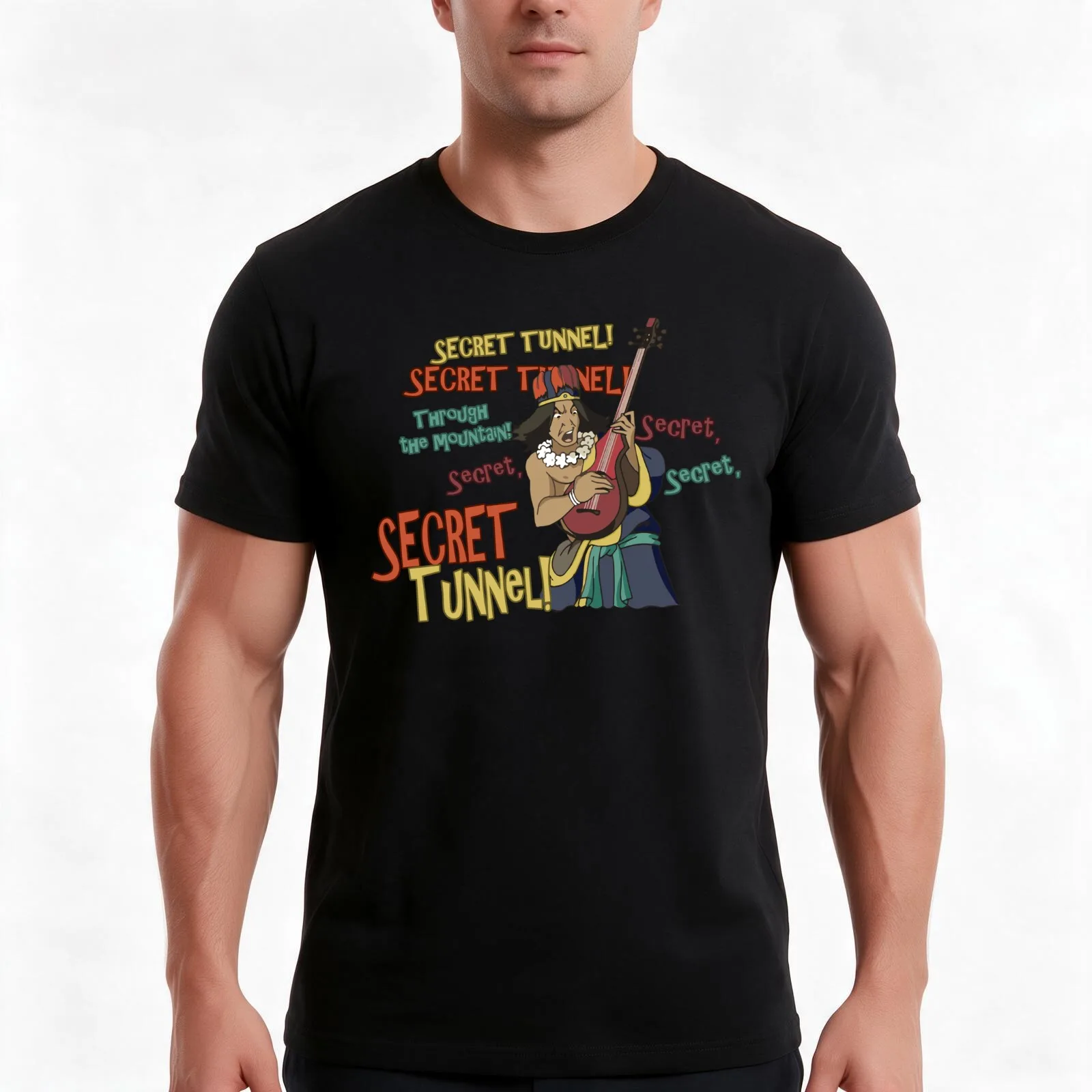 Secret Tunnel T-Shirt, Summer Casual Cotton Tee, Oversized Streetwear Tops, Vintage Graphic Print, Loose Fit Short Sleeve