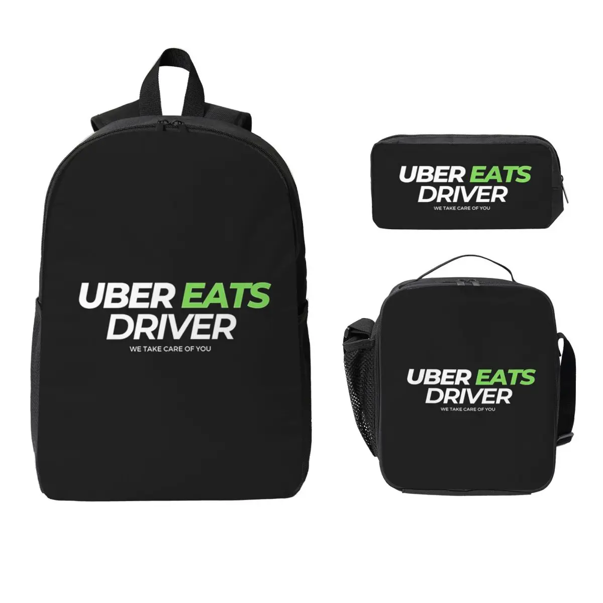 

Uber Eats Driver Logo Food Delivery Driver Backpack BookBag School Bag Computer Shoulder Bags 3ps Lunch Bag Pencil Case