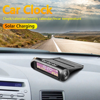 Car Clock AN01 High-efficiency Solar Panels DC5V Automatic Display Super Long Battery Life Car Electronic Clocks Car Accessories