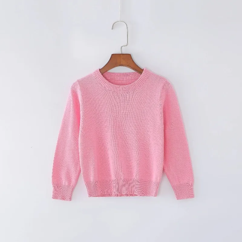 2021 New Children Clothes Pullover 4 Years Girl Fashion Blouses Baby Boy Knit Sweater Kids Blue O-Neck Sweater 1 To 3 5 6 Years