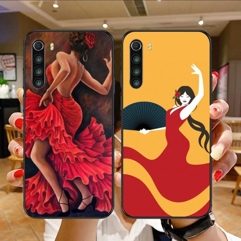 Spain Flamenco Dancer Phone Case for Xiaomi Mi 13 12 12S 12T 11T 10T 9T Lite Pro Ultra Poco F3 F4 X4 GT Black Cover Funda Shell