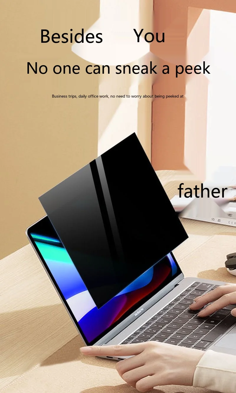 Vollflächig klebender Sichtschutz für MacBook 13-16 Zoll 360 ° Anti-Spionage-Film – Detail 9