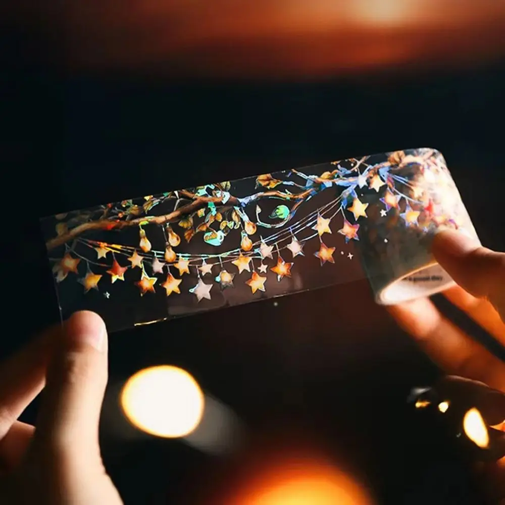 Mr. Paper 6Style Lighting Theme Shell Light Tape PET 40mm*2m Handbook Notebook Decoration DIY Tape Stickers for DIY Phone Case