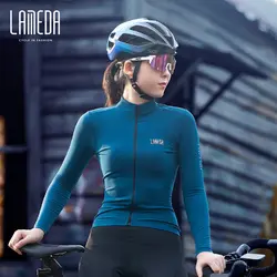 Lameda Long Sleeve Fleece Cycling Jacket Women's Cycling Jersey Breathable Cycling Jacket Autumn Winter Cycling Jersey Tight