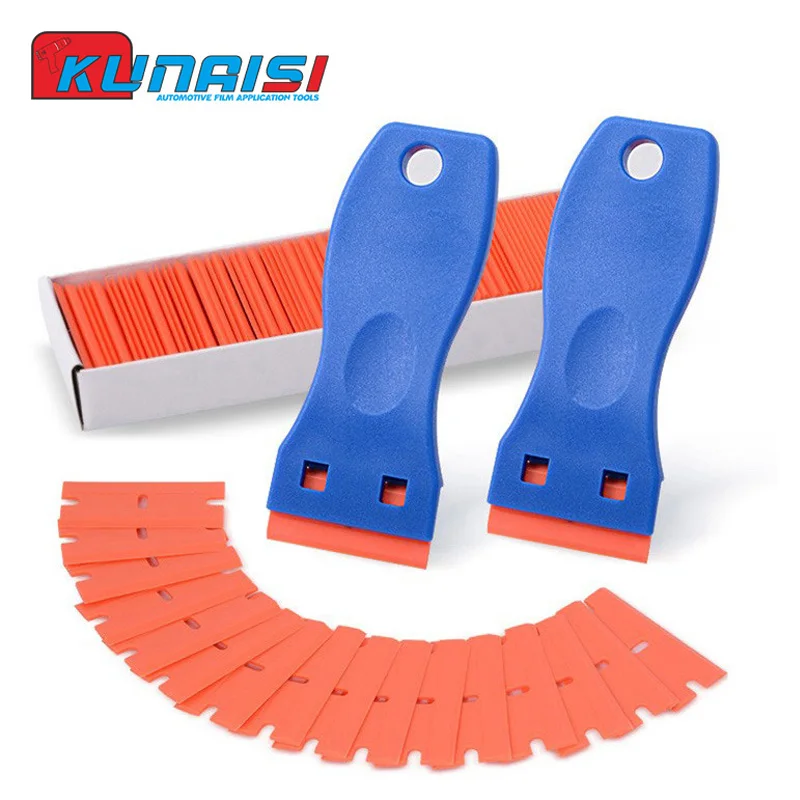 Blade Scraper Double Edge Razor Remover Tool with Blades for Labels Stickers Decals Removal Auto Window Tint Vinyl Application