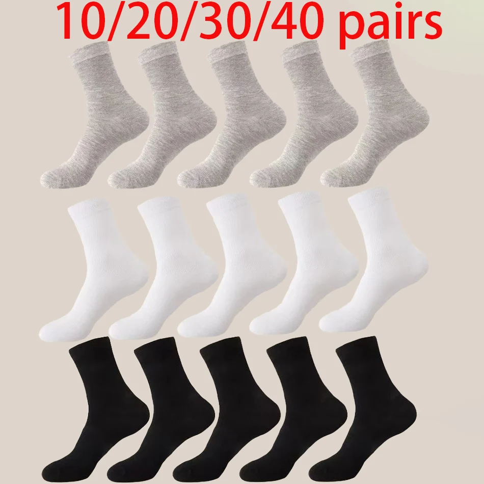 10/20/30/40 Paar klassische Crew-Socken für Herren, Unisex, Sportsocken für Herren, Laufen, Basketball, rutschfest, für den Außenbereich, atmungsaktiv, Herrensocken