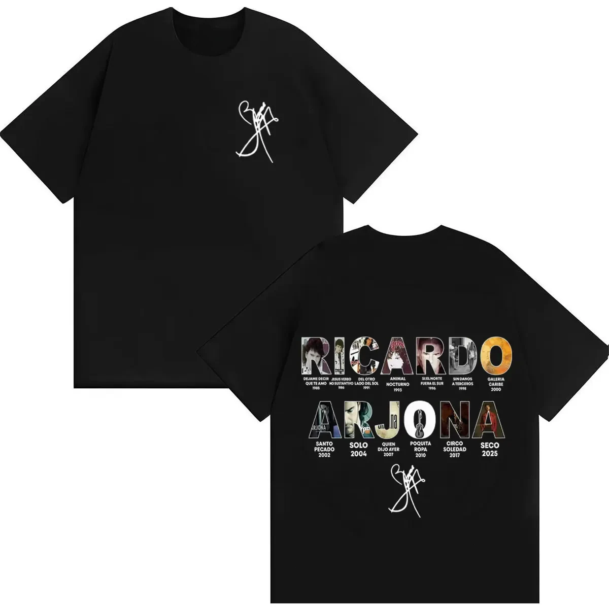 Camiseta de Verano de Ricardo Arjona para Hombre y Mujer 2026, Camisetas de Moda Vintage con Música, Camisetas Hip Hop de Cuello Redondo, Ropa Casual Holgada y Cómoda