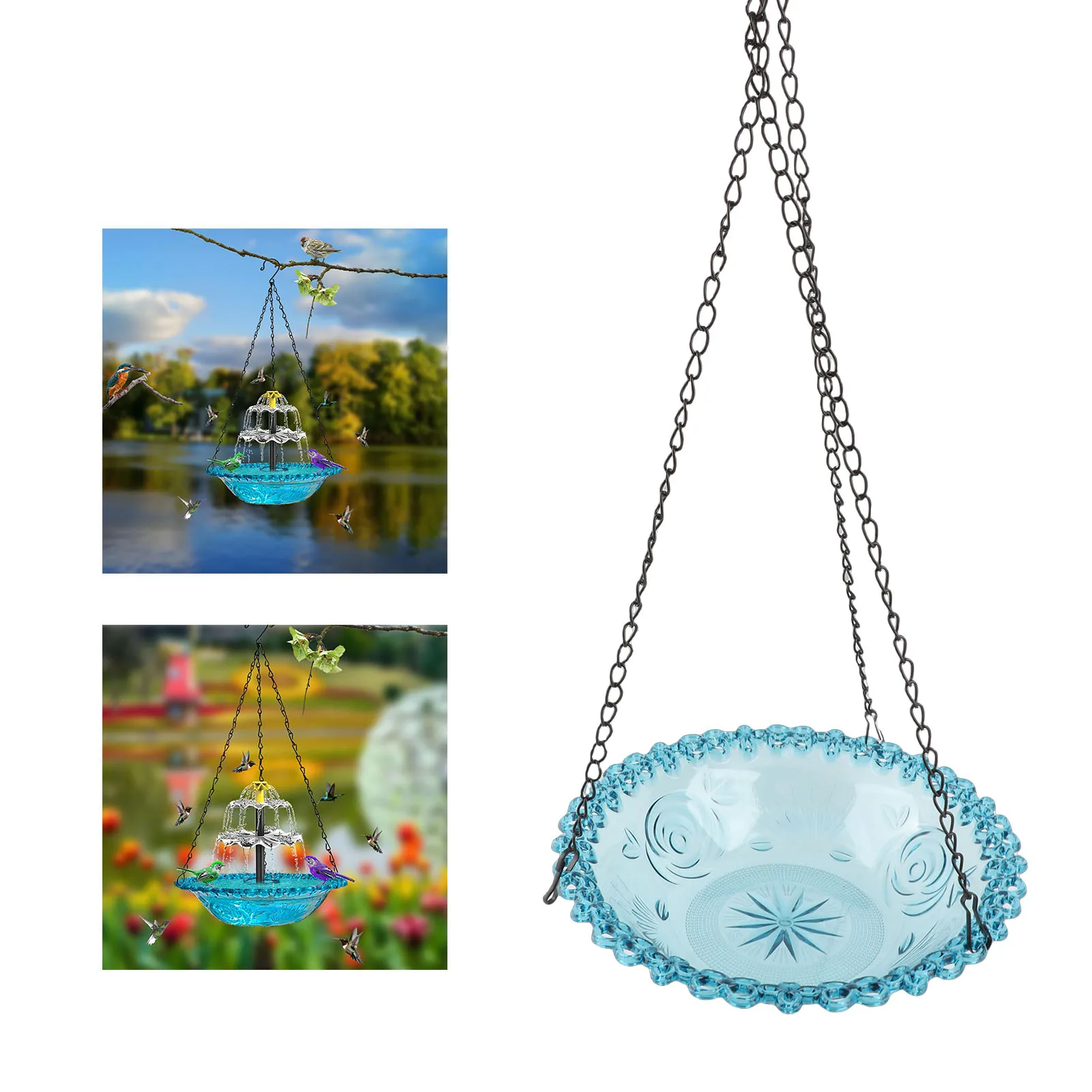 

Фонтан-поилка для птиц, автоматический, на солнечной энергии, пластиковый, с несколькими режимами подачи воды, декоративный, для сада