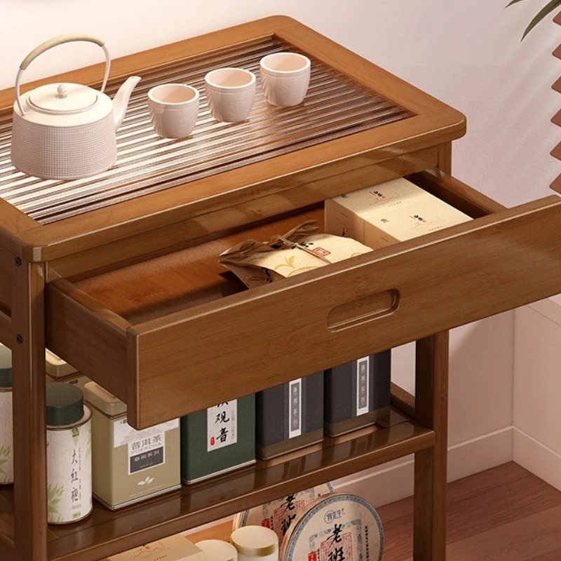 المطبخ غرفة المعيشة خزانة التخزين الحديثة نقل الرف خزانة تخزين خزانة بسيطة الخيزران الأثاث Casiers Et Casiers MHSNJ