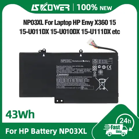 SKOWER NP03XL Batteria per HP Envy X360 15-U011DX 15-U410NR Pavilion 13-A010DX TPN-Q146/Q147/Q148