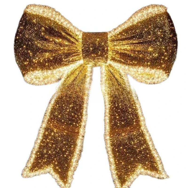 

Christmas wrought iron bow luminous shape lighting gate shopping mall square decoration Christmas atmosphere decoration