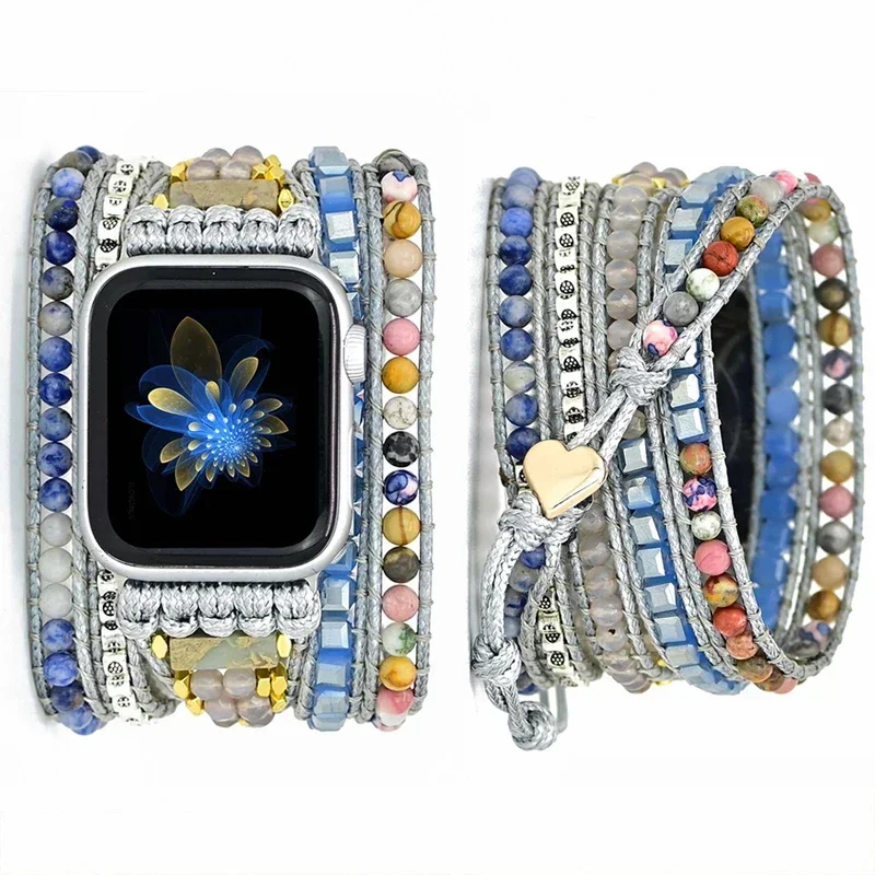 Bohemen band voor Apple Watch Ultra Band 49 mm 44 mm 45 mm 41 mm 42 mm 38 handgemaakte natuurlijke kralen armband Iwatch serie 8 7 6 Se 5 3