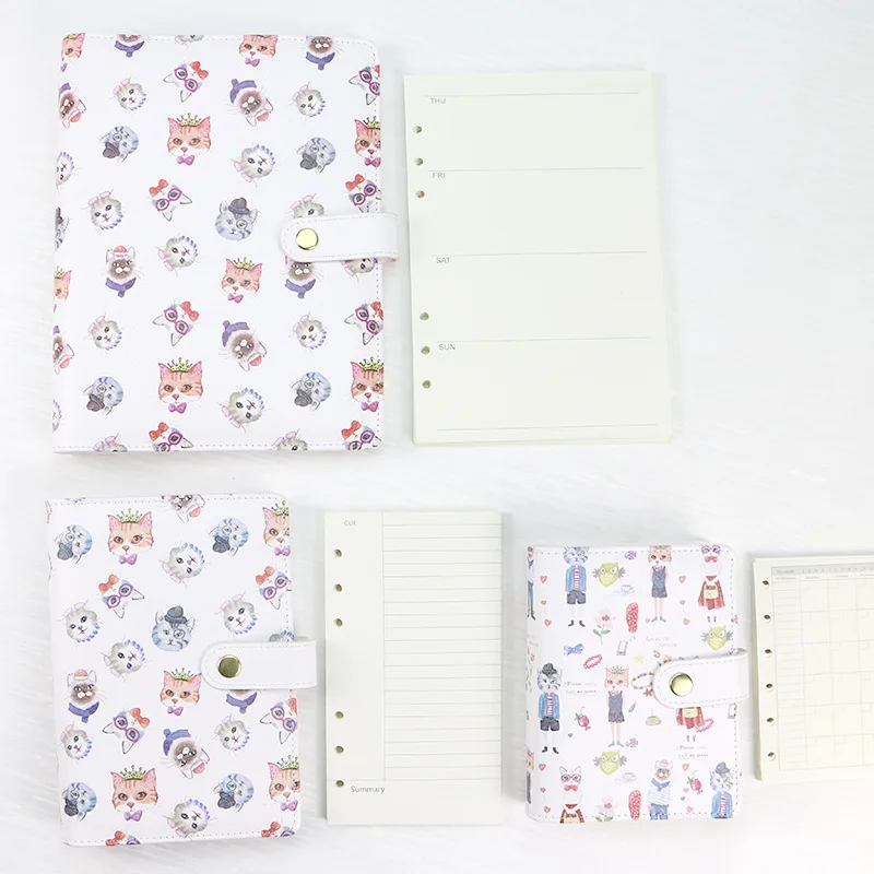 45 Stück A5 A6 A7 6-Ring-Notizbuch für lose Blätter, Nachfüllbinder, Innenseite, Budget, wöchentlich, monatlich, To-Do-Linie, Punktgitter, Papier, Schreibwaren – Detail 4