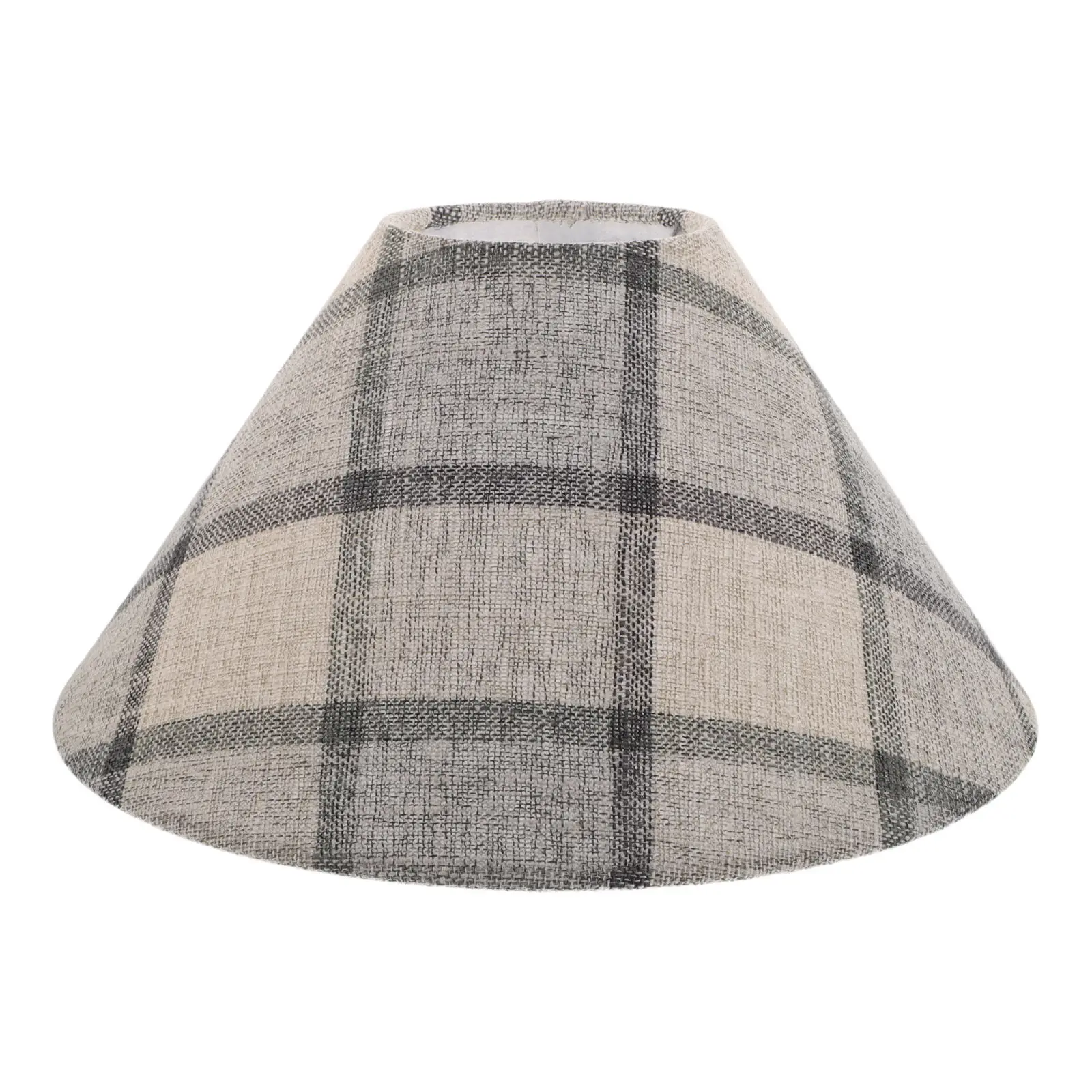 Timeless Plaid Fabric Drum Lamp Shade E27 Compatible Handmade Vintage Design Softens Light Cozy Ambience Living Room Study Decor