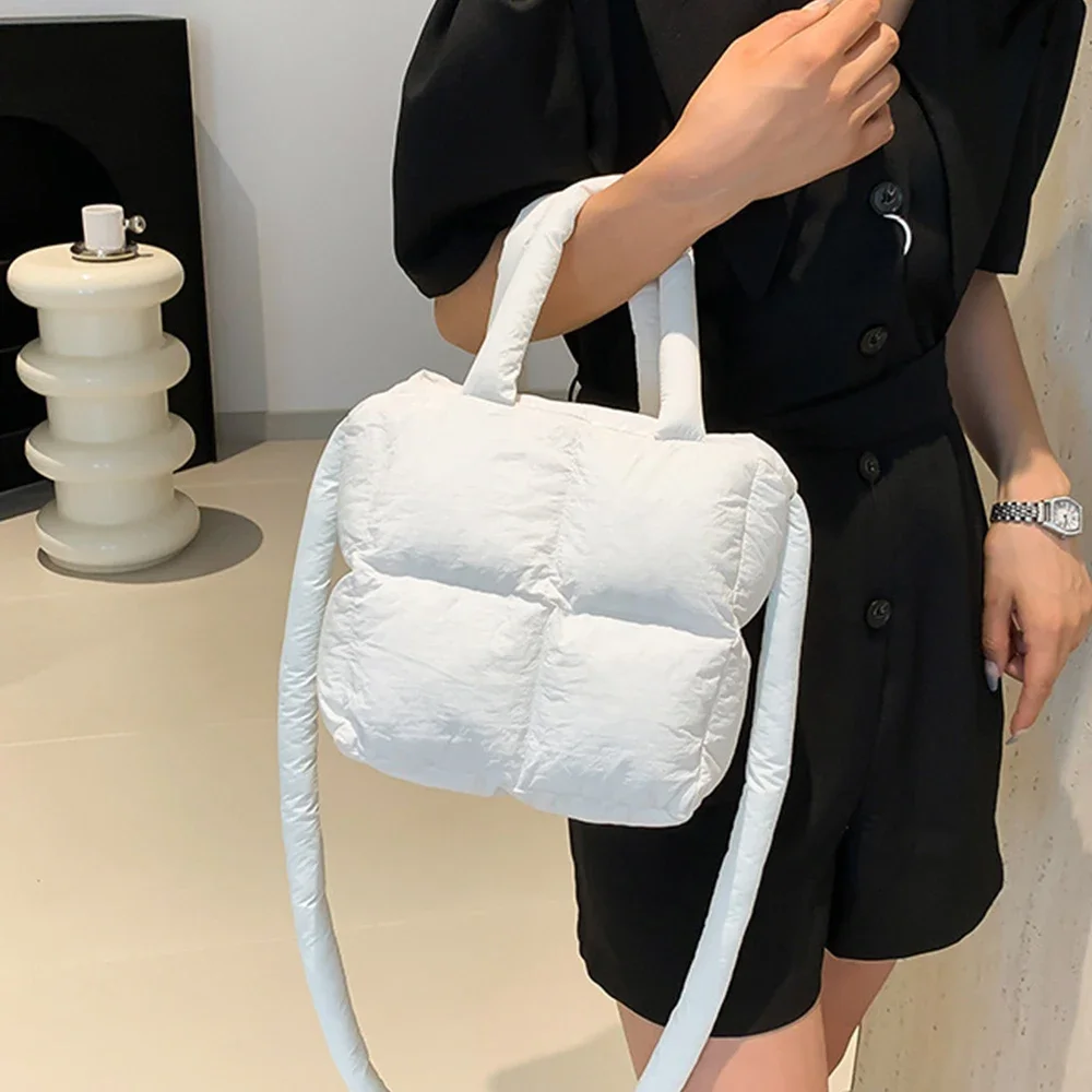 

Puffy Space Cotton Bags for Women Nylon Quilted Women Handags Down Pad Designer Bags Shoulder Crossbody Bag Small Shopper Tote