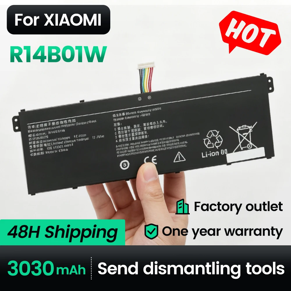 Keyuan R14B01W Battery for Xiaomi  Redmibook 14 16 XMA1901-AA/AG XMA2002-AJ XMA2002-AN XMA2012 Series 46Wh 15.2V Laptop Battery