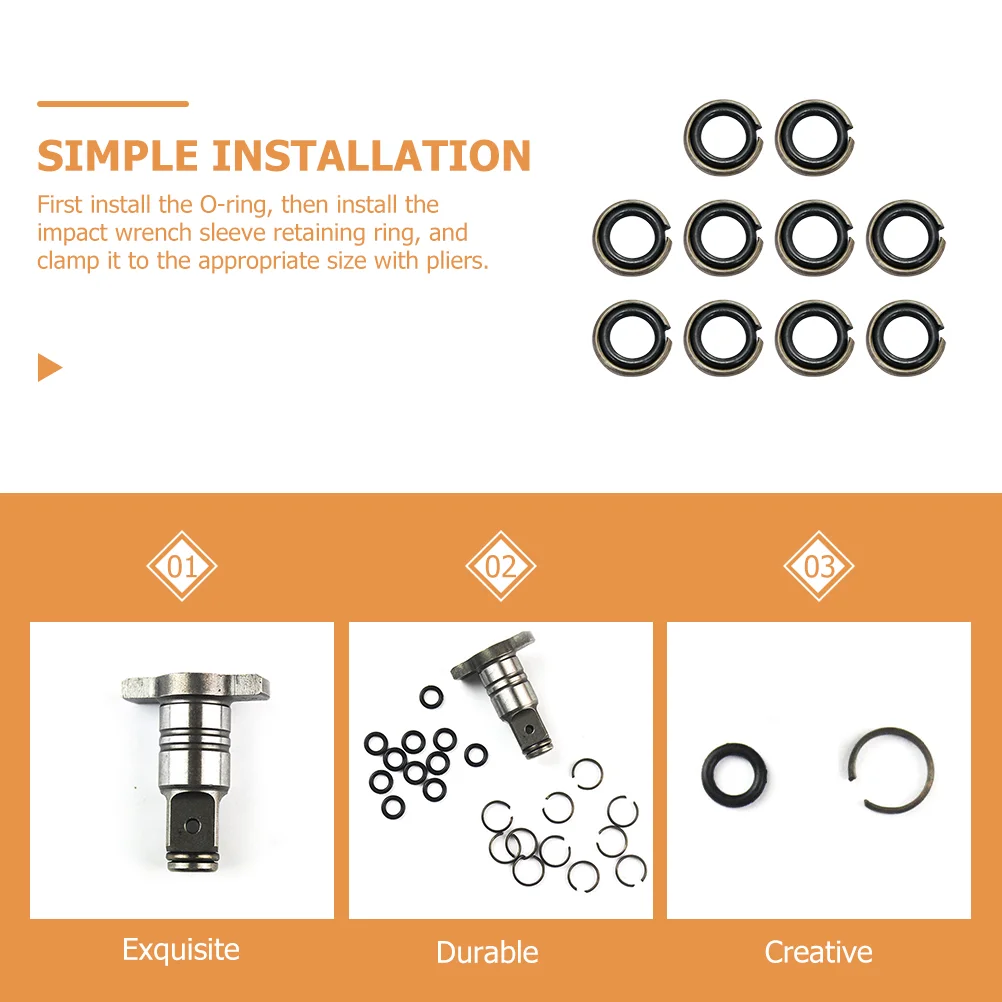 10 Sets Wrench Ring O-ring Electric Impact Wisking Tool Retaining Spring Buckle