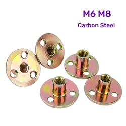 1Pcs M8 M10 Three Holes Flange Coupling Nut Carbon Steel  Sofa Foot Furniture Lock Nut