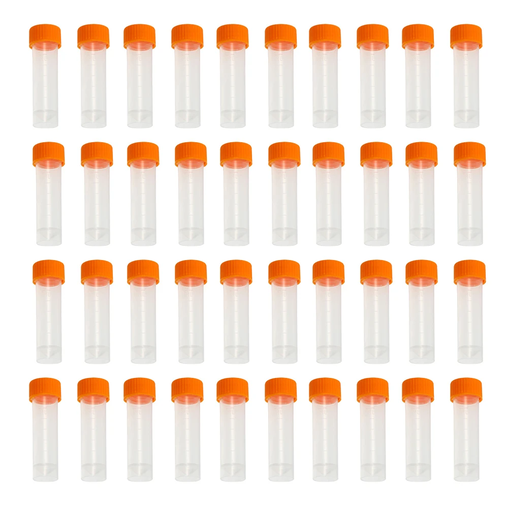 81pcs 5Ml Sampling Plastic Test Tubes Clear Sample Vials Screw Lid Freezing Storage Tubes Leakproof