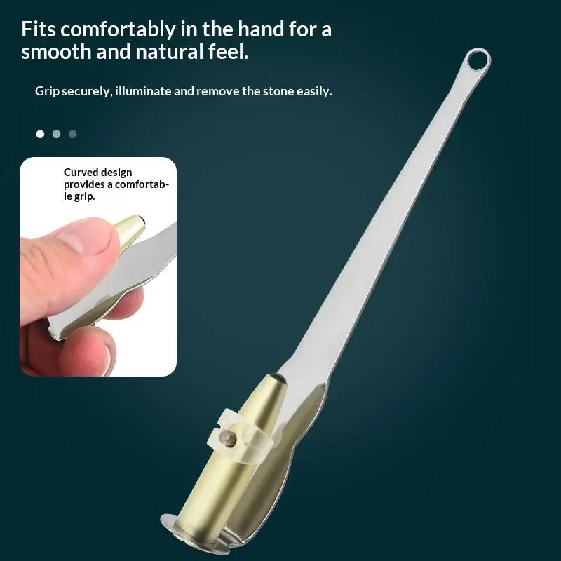 LED Stainless Steel Ear Wax Remover Tool 1Pcs Reusable Safe Tonsil Stone Cleaner for Home Daily Oral & Ear Care