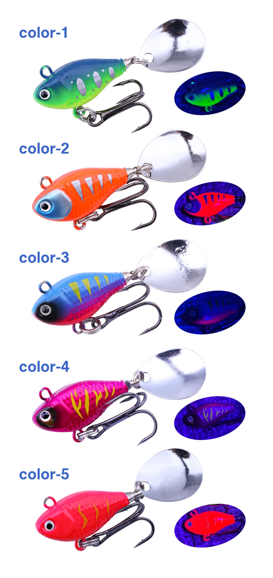FJORD Spinner 10,5 g 14 g 21 g Angelköder, rotierender Paillettenschwanz, UV-Effekt, Oberfläche, Vib, Jig-Köder, Süßwasser-Salzwasser-Angelartikel – Detail 6