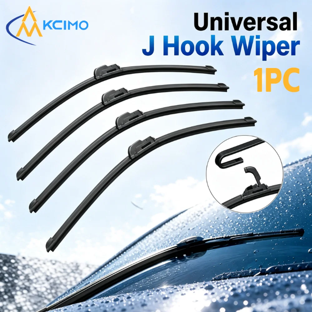 Kcimo 1Pc U‑Hook J‑Type Car Soft Rubber Boneless Windshield Wiper Replacement Blade Multi‑Size 14‑24 Inch Auto Exterior Parts