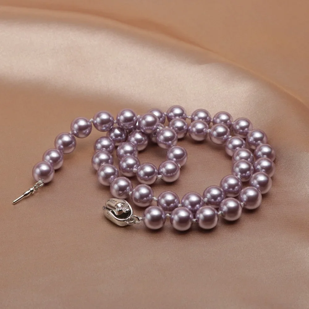 Fashion Charm Retro Purple Pearl Necklace for Women Gift Girls Simplicity Designed Clothing Parts Birthday Banquet Wholesale - Image 4