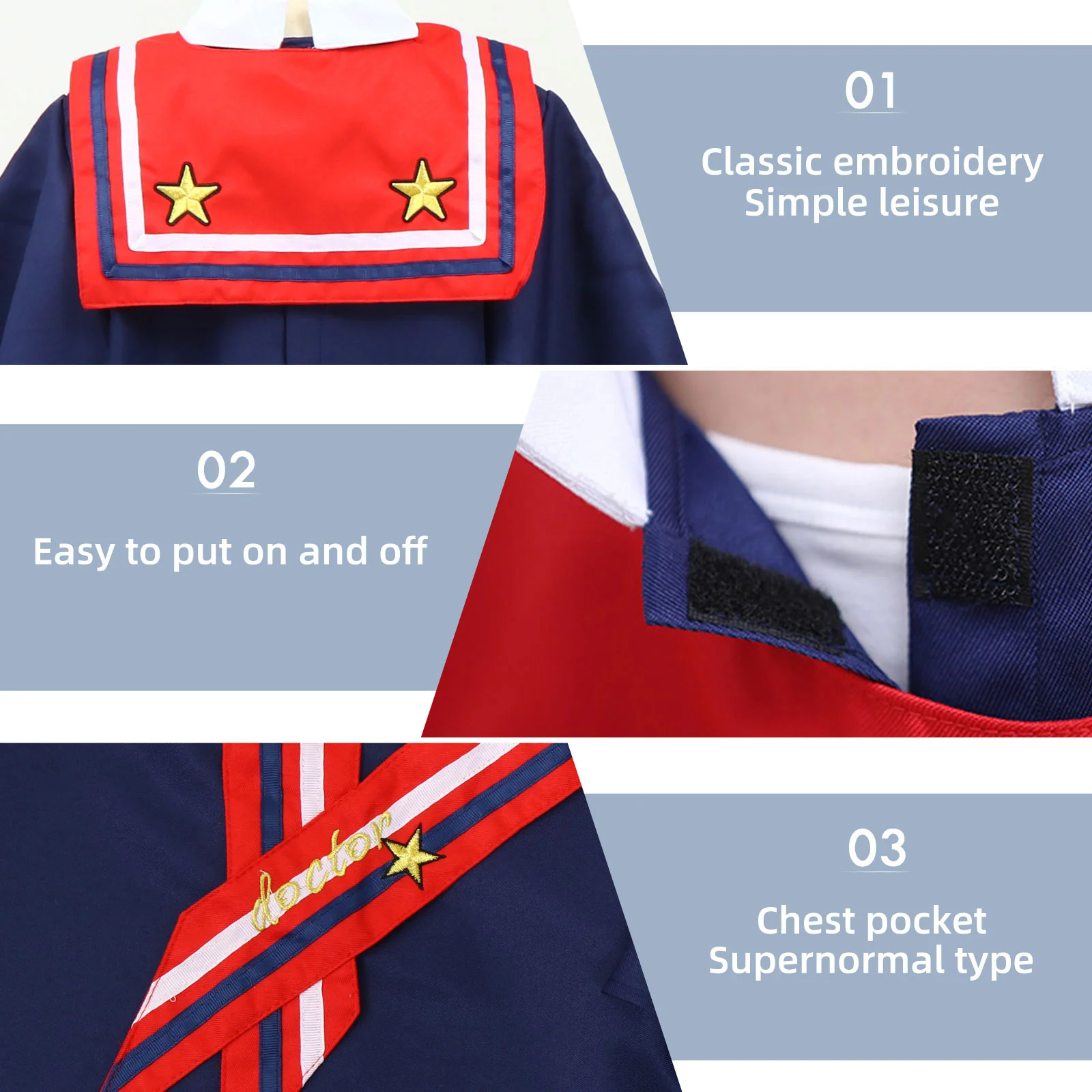 

Children Graduation Gown Kids Bachelor Costume Photo Prop Dress Comfortable Breathable Flat Design Long Term Use