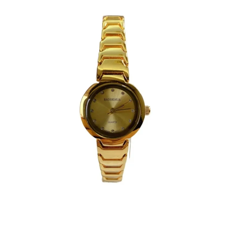 Jewel flower brand classic retro gold-plated diamond surface fashion simple casual bracelet quartz little women's watch