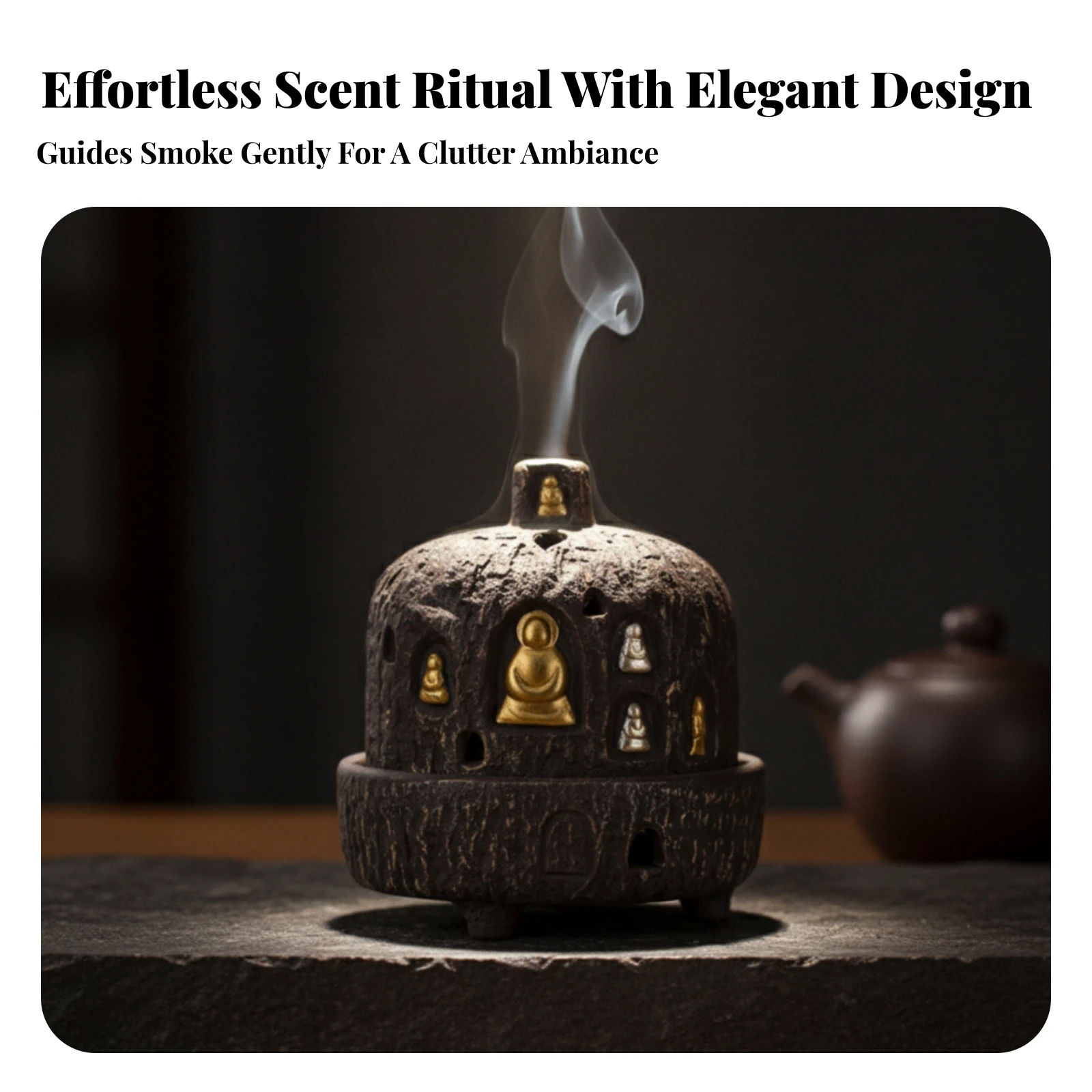 Censer Perforated Chinese Style Ceramic Incense Burner with Antique Alloy Lid Home Decor Ornament Decorative