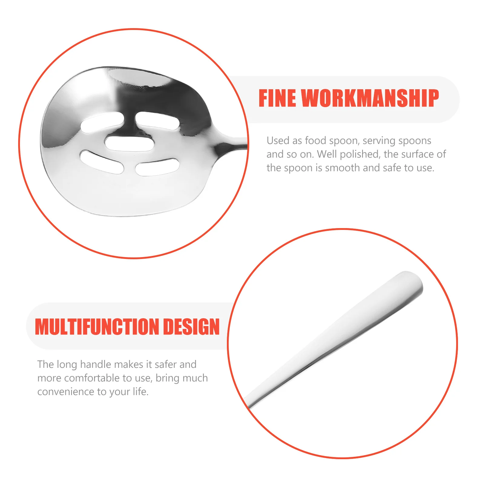 

2Pcs Portable Stainless Steel Slotted Spoons Safe Smooth Surface Suitable for Daily Use Home Supply Slotted Spoons Utensils