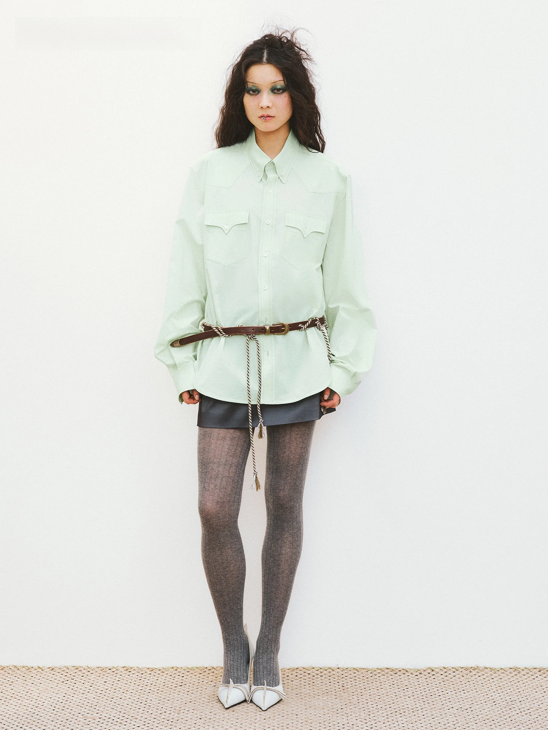 

VERMO Classic Tailored Retro Sle Box ape Silhouette Casual irt Top Loose Fit Cotton Long Sve Button up Women's irt